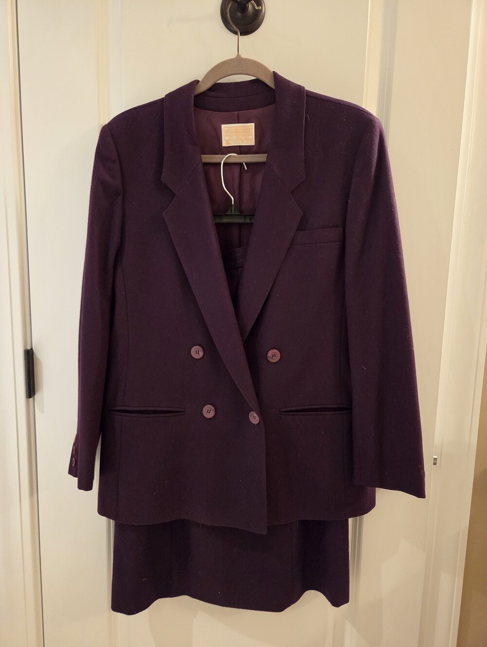 Gorgeous Pendleton Designer Virgin Wool Skirt Suit-Size 12, "Pretty In Plum"